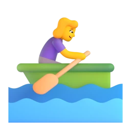 Woman rowing boat animated emoji