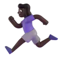 Woman running: dark skin tone 3D animated emoji