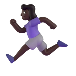 Woman running: dark skin tone animated emoji