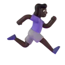 Woman running facing right: dark skin tone 3D animated emoji
