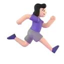 Woman running facing right: light skin tone 3D animated emoji