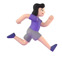 Woman running facing right: light skin tone animated emoji