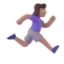 Woman running facing right: medium skin tone 3D animated emoji