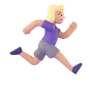 Woman running facing right: medium-light skin tone 3D animated emoji