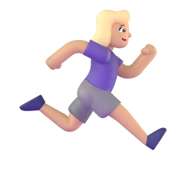Woman running facing right: medium-light skin tone animated emoji