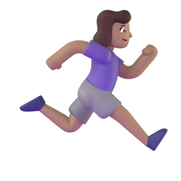 Woman running facing right: medium skin tone animated emoji