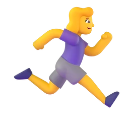 Woman running facing right animated emoji