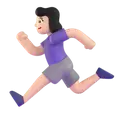 Woman running: light skin tone 3D animated emoji
