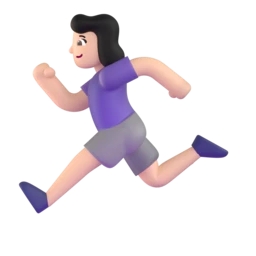 Woman running: light skin tone animated emoji