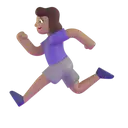 Woman running: medium skin tone 3D animated emoji