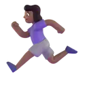 Woman running: medium-dark skin tone 3D animated emoji