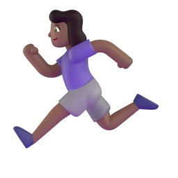 Woman running: medium-dark skin tone animated emoji