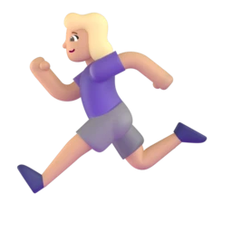 Woman running: medium-light skin tone animated emoji