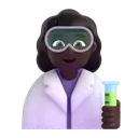 Woman scientist: dark skin tone 3D animated emoji