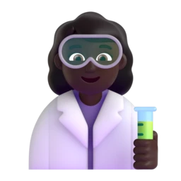 Woman scientist: dark skin tone animated emoji