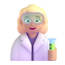 Woman scientist: medium-light skin tone animated emoji