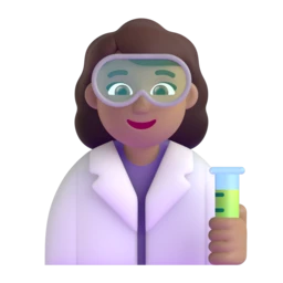 Woman scientist: medium skin tone animated emoji