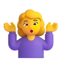 Woman shrugging 3D animated emoji