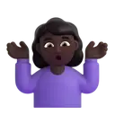 Woman shrugging: dark skin tone 3D animated emoji