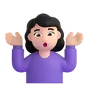 Woman shrugging: light skin tone 3D animated emoji