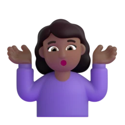 Woman shrugging: medium-dark skin tone animated emoji