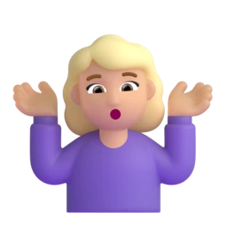 Woman shrugging: medium-light skin tone animated emoji