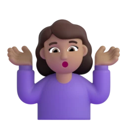 Woman shrugging: medium skin tone animated emoji
