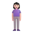 Woman standing: light skin tone 3D animated emoji