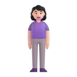 Woman standing: light skin tone animated emoji