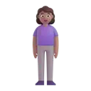 Woman standing: medium skin tone 3D animated emoji