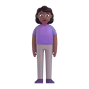 Woman standing: medium-dark skin tone 3D animated emoji
