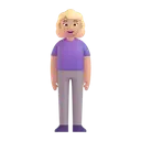 Woman standing: medium-light skin tone 3D animated emoji