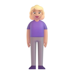 Woman standing: medium-light skin tone animated emoji