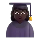 Woman student: dark skin tone 3D animated emoji
