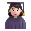 Woman student: light skin tone 3D animated emoji