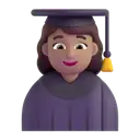 Woman student: medium skin tone 3D animated emoji
