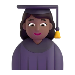 Woman student: medium-dark skin tone animated emoji