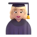 Woman student: medium-light skin tone 3D animated emoji