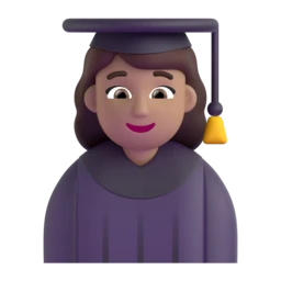 Woman student: medium skin tone animated emoji