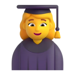 Woman student animated emoji