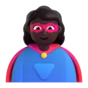 Woman superhero: dark skin tone 3D animated emoji