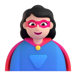 Woman superhero: light skin tone animated emoji
