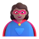 Woman superhero: medium skin tone 3D animated emoji