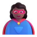Woman superhero: medium-dark skin tone 3D animated emoji