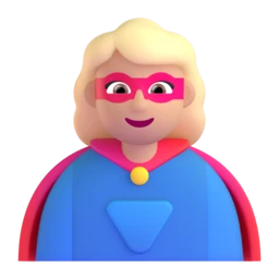 Woman superhero: medium-light skin tone animated emoji