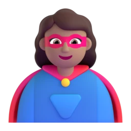 Woman superhero: medium skin tone animated emoji