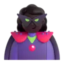 Woman supervillain: dark skin tone 3D animated emoji