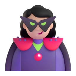 Woman supervillain: light skin tone animated emoji