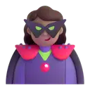 Woman supervillain: medium skin tone 3D animated emoji
