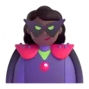 Woman supervillain: medium-dark skin tone 3D animated emoji